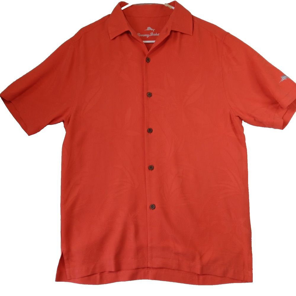 Tommy Bahama Men's 100% Silk Short Sleeve Button-Down Shirt